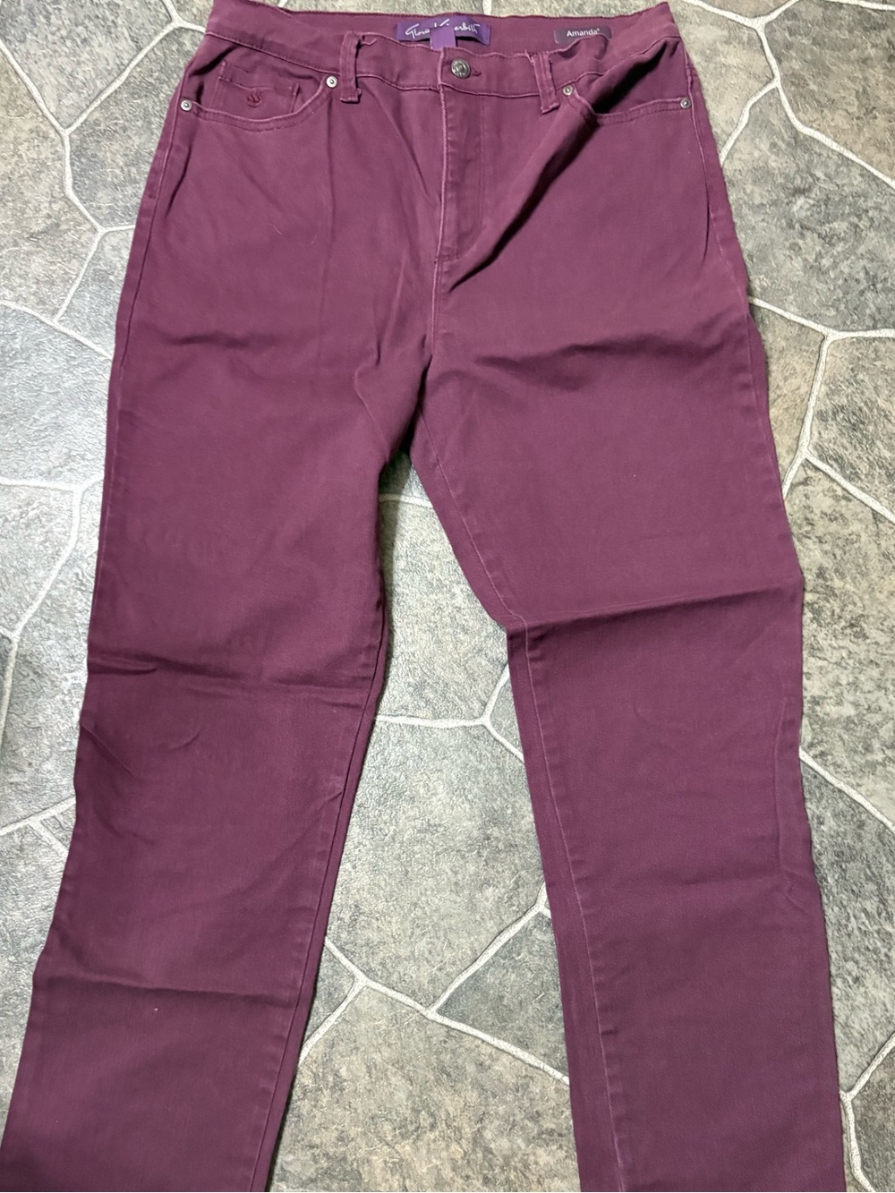 Gloria Vanderbilt Women’s Wine Straight-Leg Jeans